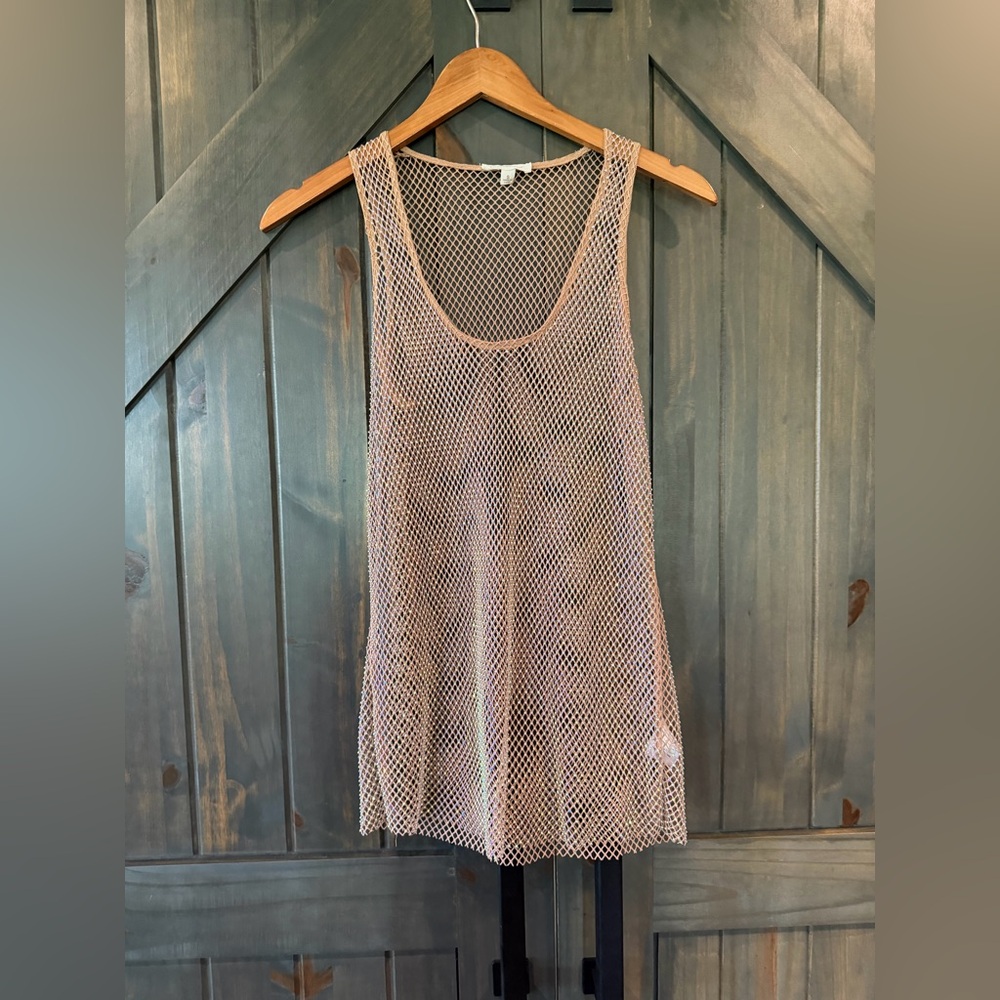 Mesh Tank Cover-Up in Blush. Cute as a tank or a swimsuit coverup!